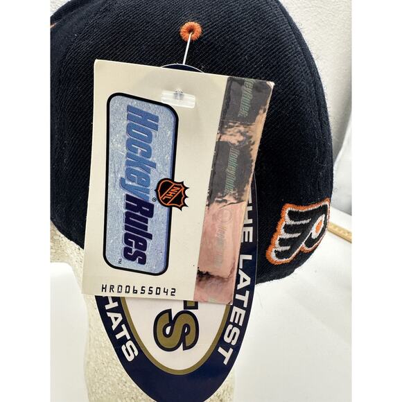 Zephyr NHL Fitted Hat Philadelphia Flyers Hockey Size 7 1/2 Black Orange NWTs - Picture 9 of 13